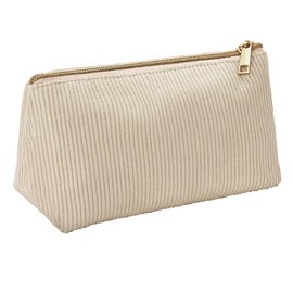 JEFURE Pencil Case, Pencil Case Corduroy Fabric, Large Capacity Pencil Case, White, pencil case
