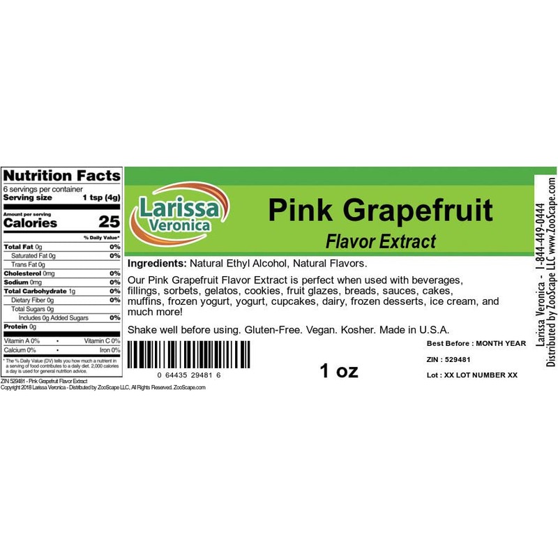 Pink Grapefruit Flavor Extract (1 oz, ZIN: 529481) - 2
