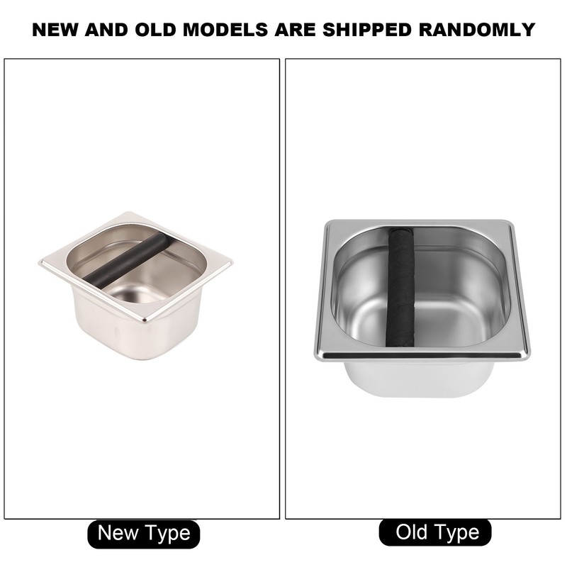 Stainless Steel Espresso Knock Box Container with Rubber Bar for