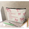 Dejfel Coquette Pink Bow Makeup Bag,Pink Bow Jesus Cosmetic Bags