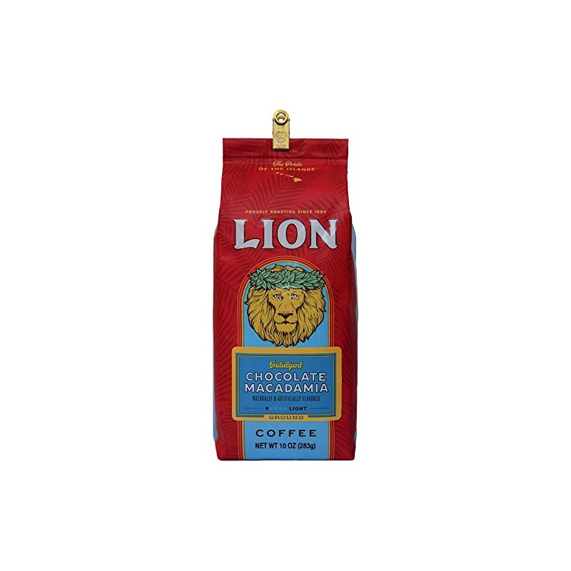 Lion Coffee Chocolate Macadamia Nut Flavored Coffee (Ground, Light Medium