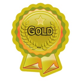 SuperStickers Gold, Silver and Bronze Rosette Stickers (120 Stickers)