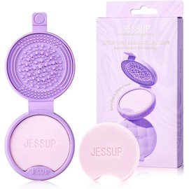 Jessup Alfombrilla Limpiadora de Brochas de Maquillaje de Silicona con 2 Jabones Sólidos, Herramienta de Limpieza Portátil para Limpiar Esponjas y Brochas de Maquillaje, A013