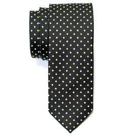 Premium Skinny Woven Tie Three Colors Dot Pattern 5 cm – Various Colours - black
