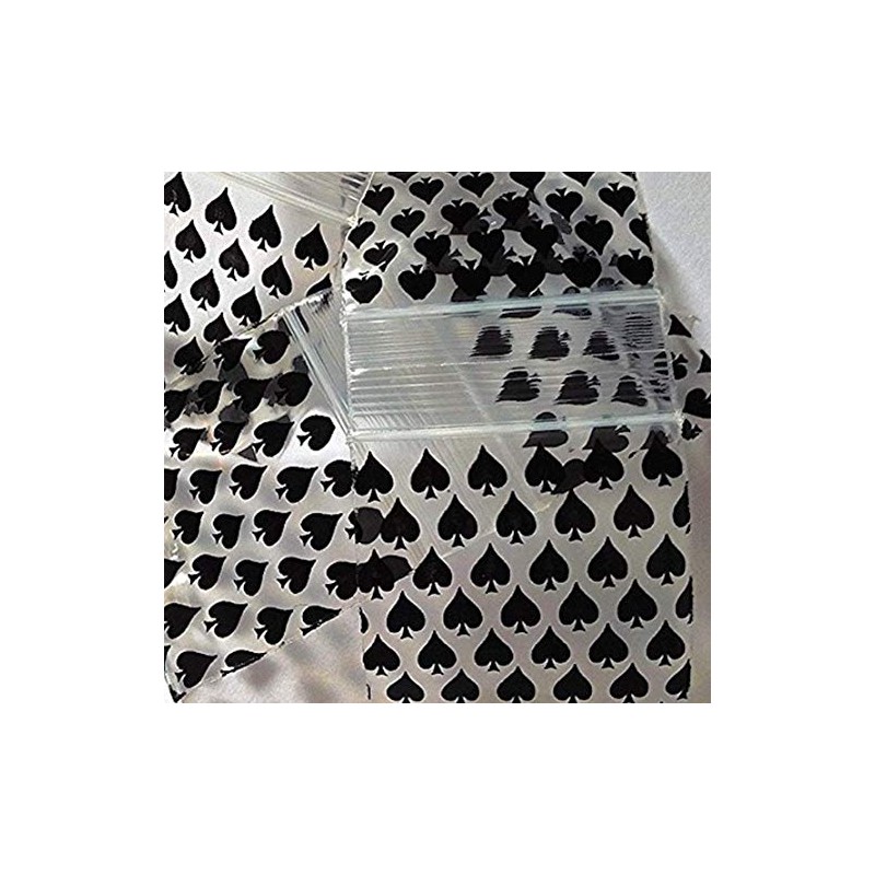 200-1.5" x 1.5" 1515 Black Spades Small Zipper Lock Baggies