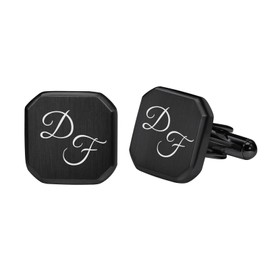 ID Cufflinks with Engraving of Your Desire Stainless Steel in Three Colours Wedding with Box, Metal, without stone