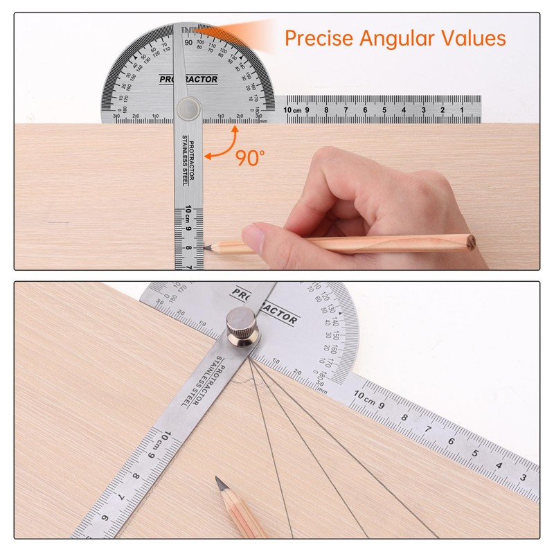 Smgda Protractor, 3.9 inches (10 cm) / 11.8 inches (10