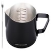 Apexstone Black Espresso Milk Frothing Pitcher 12 oz, Espresso Steaming