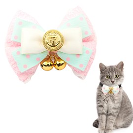 AAGWW Cat Collar, Cat Collar, Dog Collar, Safety Buckle, Comes with Bell, Stylish, Cute, Safe, Adjustable (Product Contents: "Ice Princess" M Size, 1 Piece)