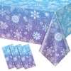 3 Pack Winter Snowflake Plastic Tablecloth Decorations, Blue and Purple