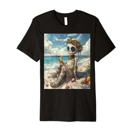 Voodoo Doll Relaxing And Drinking At The Beach Magic Art Premium T-Shirt