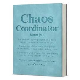 KTJGMBY Chaos Coordinator Definition Notebook Employee Appreciation Gifts Leather Writing Journal, Thank You Gifts for Boss Coworkers Manager