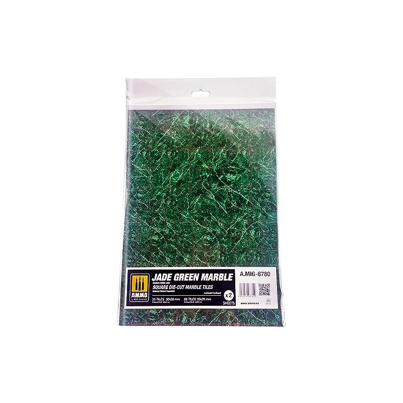 Jade Green Marble - Square Die-Cut Tiles