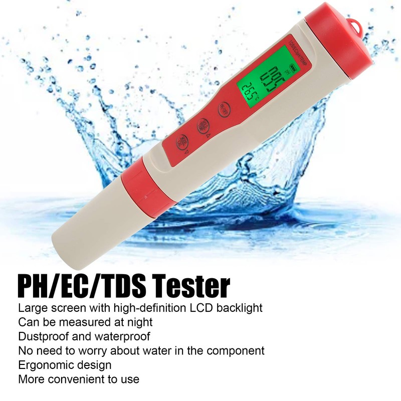 4 in 1 Water Quality Test Pen Portable PH/EC/TDS/Temperature Analyzer