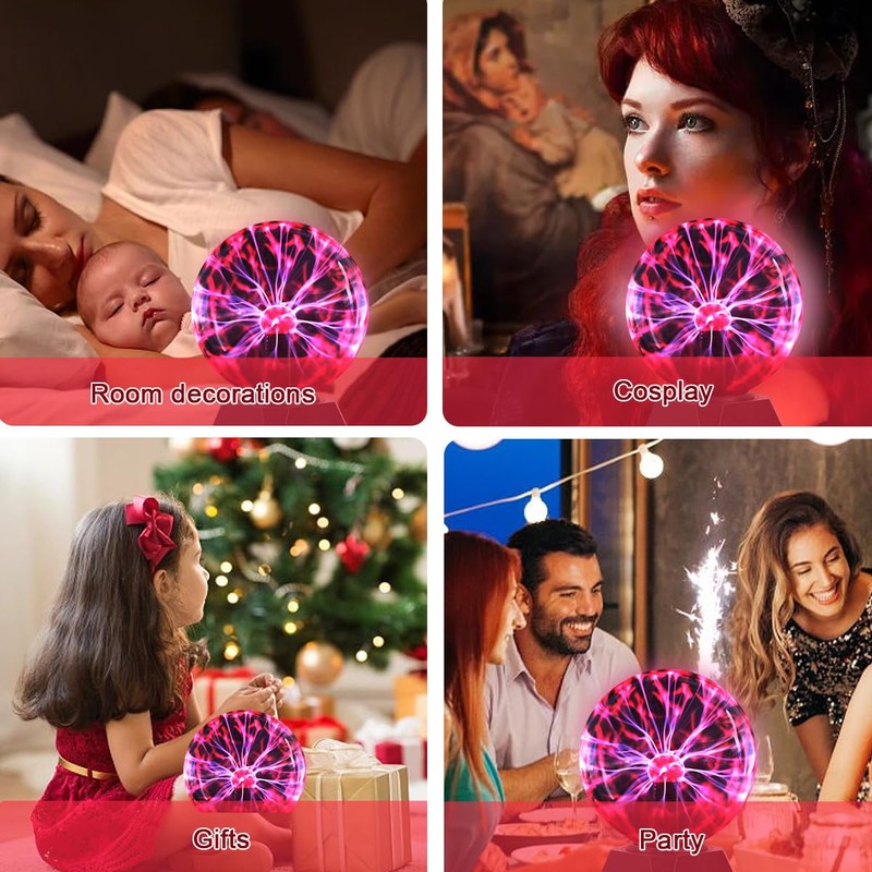 Plasma Ball, 15 cm Magic Sphere Ball Light, Touch and