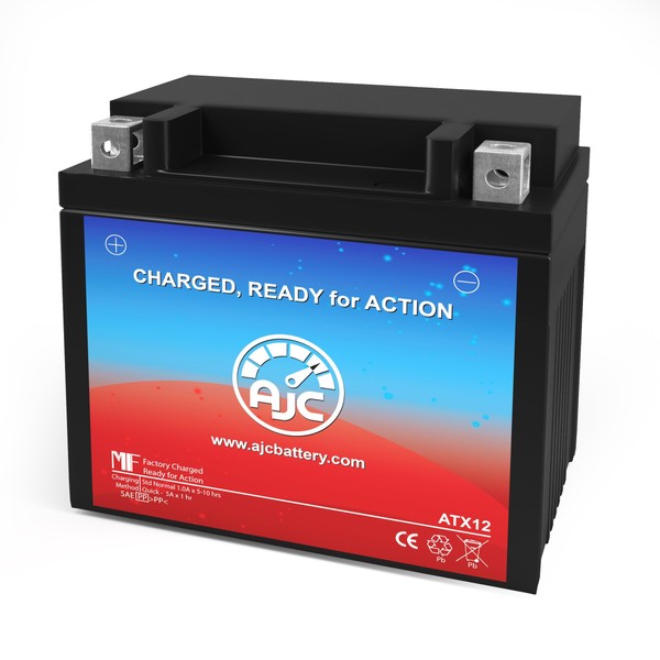 AJC Battery Compatible with AJC 12-BS Powersports Replacement Battery
