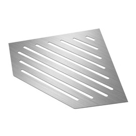 FLIESENProfi.de Shower Shelf No Drilling Diamond Stripes Shower Shelf for Shower Bathroom Shelf Corner Bathroom Organiser Accessories - Retrofit / Retrofit (Stainless Steel)