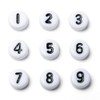 Handicraft Emporium Flat Round Alphabet Acrylic Beads (Mixed Numbers, 20g)