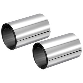 TA-VIGOR 2Pcs 304 Stainless Steel Foil Roll, 1000mm x 100mm x 0.1mm Metal Strip Sheet Fine Plate Sheet Foil for Crafts, Electronic Equipment