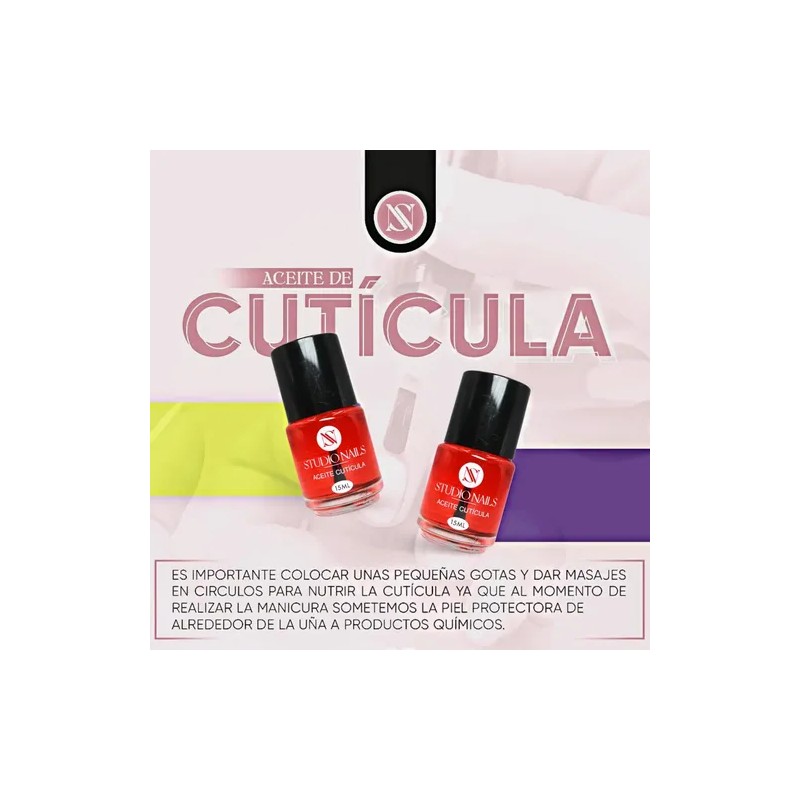 Aceite Para Cutícula, Uñas, Hidratación 15ml. Studio Nails