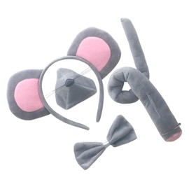 Baluue 1 Set Cartoon Mouse Headband Rat Plush Mouse Costume Adult Mice Ears Headband Tail Rat Ears Fabric