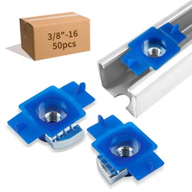 AOIGU 3/8"-16 Strut Channel Cone Nuts - 50PCS, Galvanized Channel Squeeze Nut with Twist Tab, Compatible with Unistrut Channels Support Systems and Solar Panel Mounting (50)