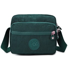 Crossbody Bag Damen Umhängetasche Moderne Taschen mit Breitem Schultergurt Leinentasche mit Abnehmbar Schultergurt u 5 fächern Geeignet für Tägliche Reisen und Reisen (Grün)