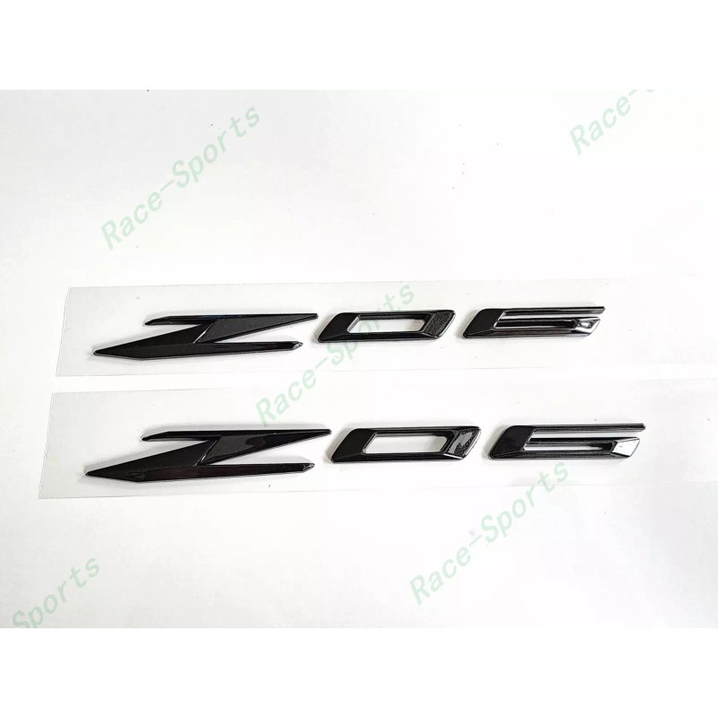 Corvette 2PCS Gloss Flash Black Side Z06 Emblem Badge For