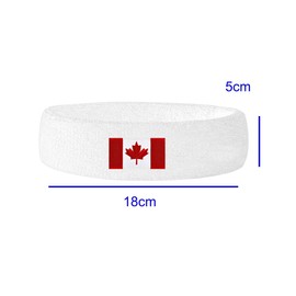 3 Packs Canada Maple Wristbands Headband Set,8inch Head Band 4 Inch Canadian Flag White Sweatband,Wrist Band Sweat Band for Football Basketball Hockey Sport Working Out Patriotic Decoration