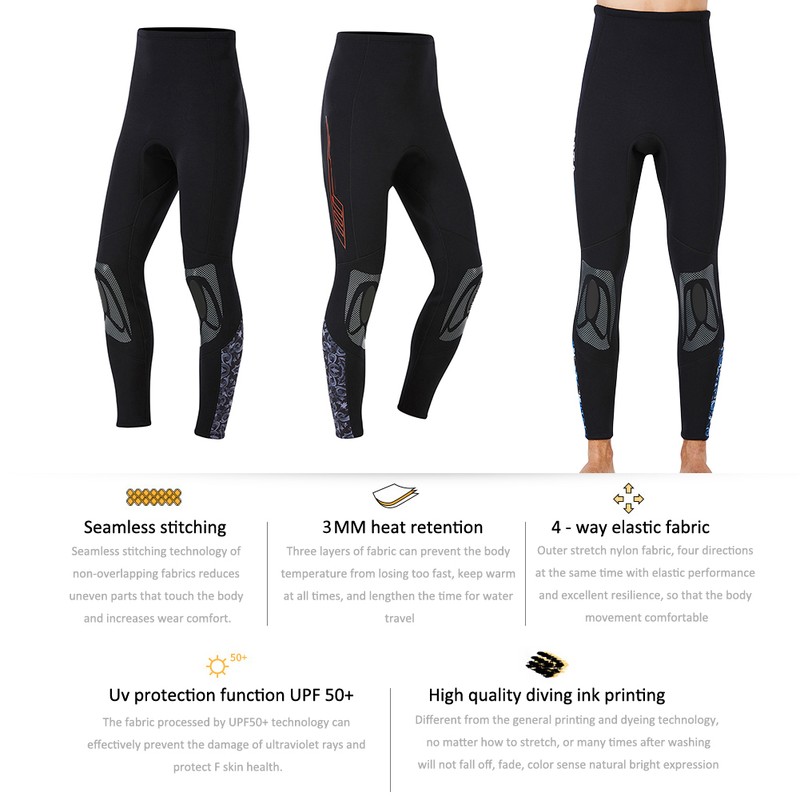3mm Neoprene Split Depth Diving Trousers Long Pants Equipment for