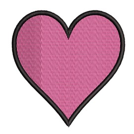Pink Heart 3" Embroidered Patch DIY Iron On/Sew On Vacation Souvenir Travel Novelty Theme Decorative Applique Valentines Cute