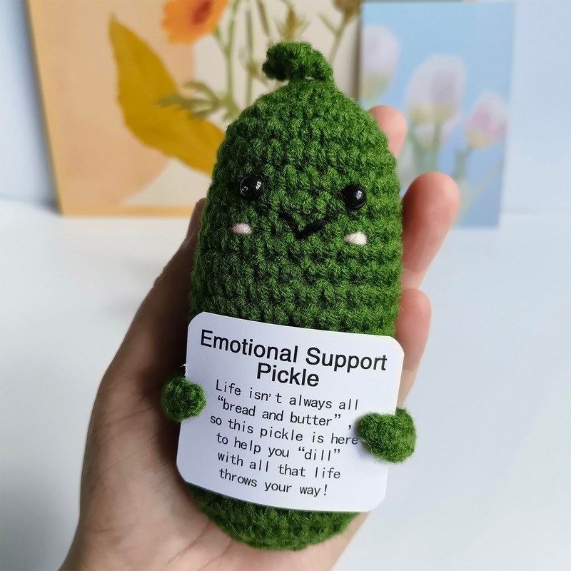 Wikorunwa Emotional Support Pickle & Positive Potato Crochet Funny Gifts