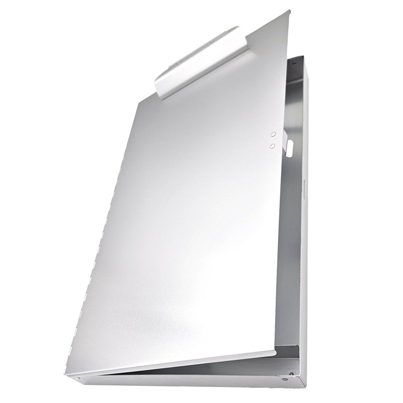 11x17 Clipboard Aluminum Storage Box Featuring a High Capacity Clip