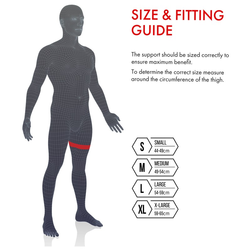 VULKAN Classic Thigh Support, Large, Thigh Brace for Muscle Stability,