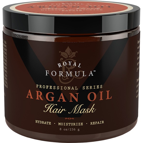 Argan Oil Hair Mask, Organic Argan & Almond Oils - Deep Conditioner, Hydrating Hair Treatment Therapy, Repair Dry Damaged, Color Treated & Bleached Hair - Hydrates & Stimulates Hair Growth, 8 Oz