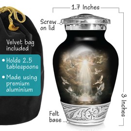 Doves Urn for Human Ashes | Keepsake Handcrafted Funeral Memorial | Decorative Cremation Urn for Women and Men