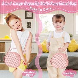 Toddler Play Purse Toy for Little Girls, 40PCS Kids Purse with Pretend Princess Toys Includes Handbag, Camera with Projector, Phone, Wallet, Kids Birthday Gift Toddler Girl Toys for 3 4 5 6+
