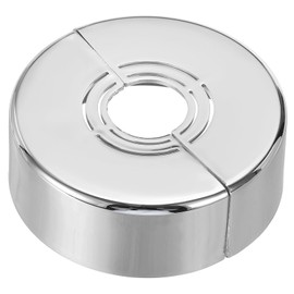 PATIKIL Wall Split Flange 0.8/1/1.3 Inch, 1" Thicken Cuttable ABS Round Escutcheon Plate Cover Buckle for Water Pipe Faucet Decoration, Silver