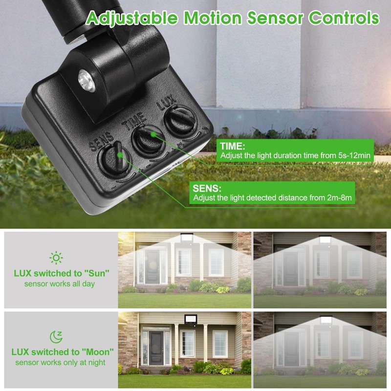 URTBST LED Spotlight with Motion Sensor Outdoor, 50 W, 5000