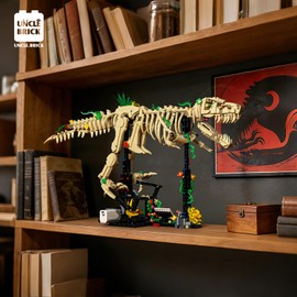 UNCLE BRICK Dinosaur Fossil Building Kit, T-Rex Dinosaur Fossil Kit with Power Function Legs, STEM Dinosaur Building Sets for Adults and Boys 8-14, Educational Gift Display Model,Home or Office Decor