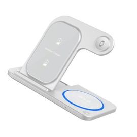 3 in 1 Charging Dock with Small LED Display Fast for Activated Devices Phones Watches Headphones Aluminum Dock