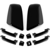 HECASA Mirror Covers+ 4 Door Handles Kit Compatible with 2007-2022