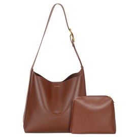 ICOLRAE Women's Tote Bag Vegan Leather Travel Work Hobo Bags For Women Brown Medium Slouchy Designer Handbags Fashion Purses