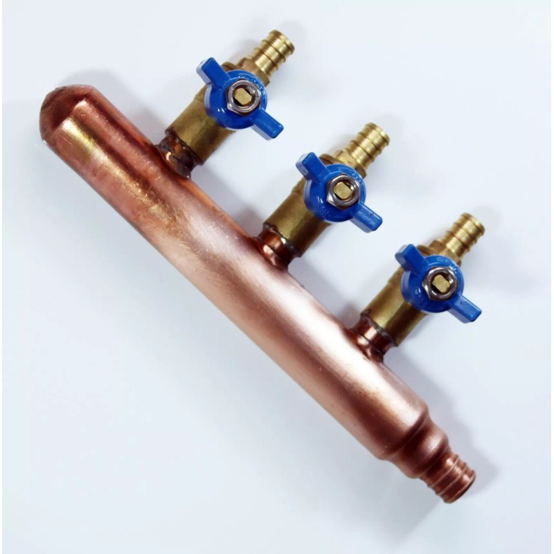 Vilstone 3 port PEX Plumbing Manifold 3/4 Male 1/2 Ball
