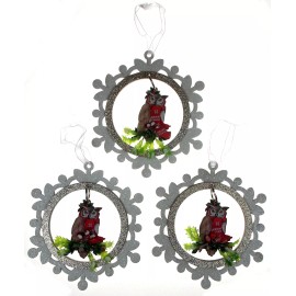 Unbranded Owl Snowflake Ornament 3 Christmas Tree Decorations Gift Holiday Scarf Decor