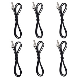 Haldzemo 10K 1% 3950 NTC Temperature Sensor Probe 1 Meter Waterproof Stainless Steel Temp Probe Digital Temperature Thermistor Cable (6 Pack)