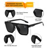 FEISEDY Fashion Sunglasses Womens Men Flat Top Square Trendy Visor