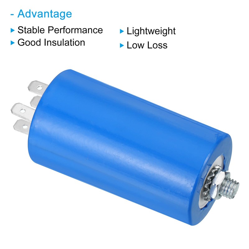 PATIKIL CBB60 14uf Running Capacitor,2Pcs AC 250V 4Pins 50/60Hz Cylinder