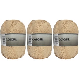 Hänselhome Cotofil Yarn Balls 100% Cotton Perfect for Crafts and Hand Knitting Meat Colours 100 g Approx. 220 Metres Pack of 3