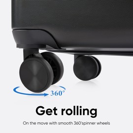 OLIXIS 3-Piece Luggage Set, 20/24/28 Inch Hardside Suitcases with Spinner Wheels, Lightweight ABS Hard Shell Travel Luggage, TSA Approved Lock, Expandable Carry-On & Checked Luggage–Black